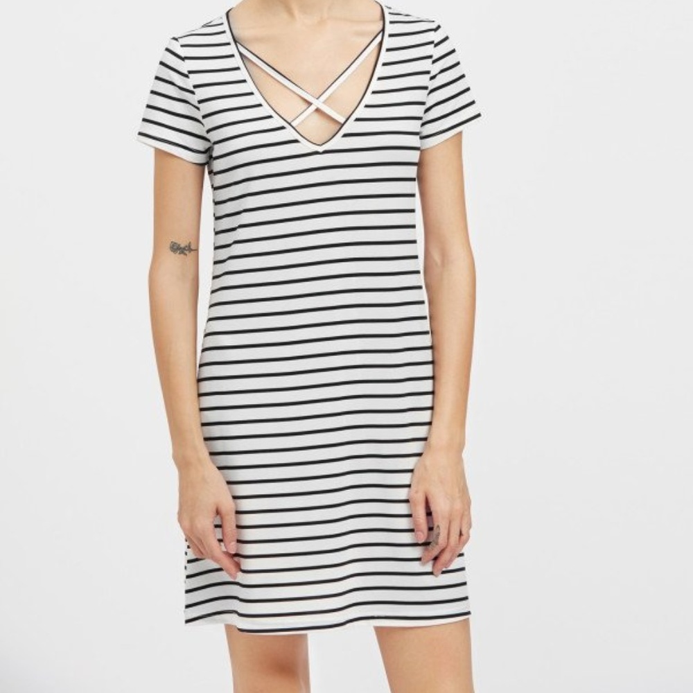 Striped Tee Shirt Dress NWT!